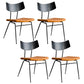 Metal Industrial Style Side Chair Open Back Armless Chair for Patio Use Brown Black Microfiber Leather 4 Piece Set Clearhalo 'Dining Chairs' 'Dining Tables & Seating' 'dining_chair' 'furn' 'furn_dining_chair' 'Furniture' 'Kitchen & Dining Furniture' 6814355