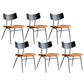 Metal Industrial Style Side Chair Open Back Armless Chair for Patio Use Brown Black Microfiber Leather 6 Piece Set Clearhalo 'Dining Chairs' 'Dining Tables & Seating' 'dining_chair' 'furn' 'furn_dining_chair' 'Furniture' 'Kitchen & Dining Furniture' 6814356