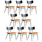 Metal Industrial Style Side Chair Open Back Armless Chair for Patio Use Brown Black Microfiber Leather 8 Piece Set Clearhalo 'Dining Chairs' 'Dining Tables & Seating' 'dining_chair' 'furn' 'furn_dining_chair' 'Furniture' 'Kitchen & Dining Furniture' 6814357