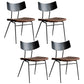 Metal Industrial Style Side Chair Open Back Armless Chair for Patio Use Coffee + Black Microfiber Leather 4 Piece Set Clearhalo 'Dining Chairs' 'Dining Tables & Seating' 'dining_chair' 'furn' 'furn_dining_chair' 'Furniture' 'Kitchen & Dining Furniture' 6814359
