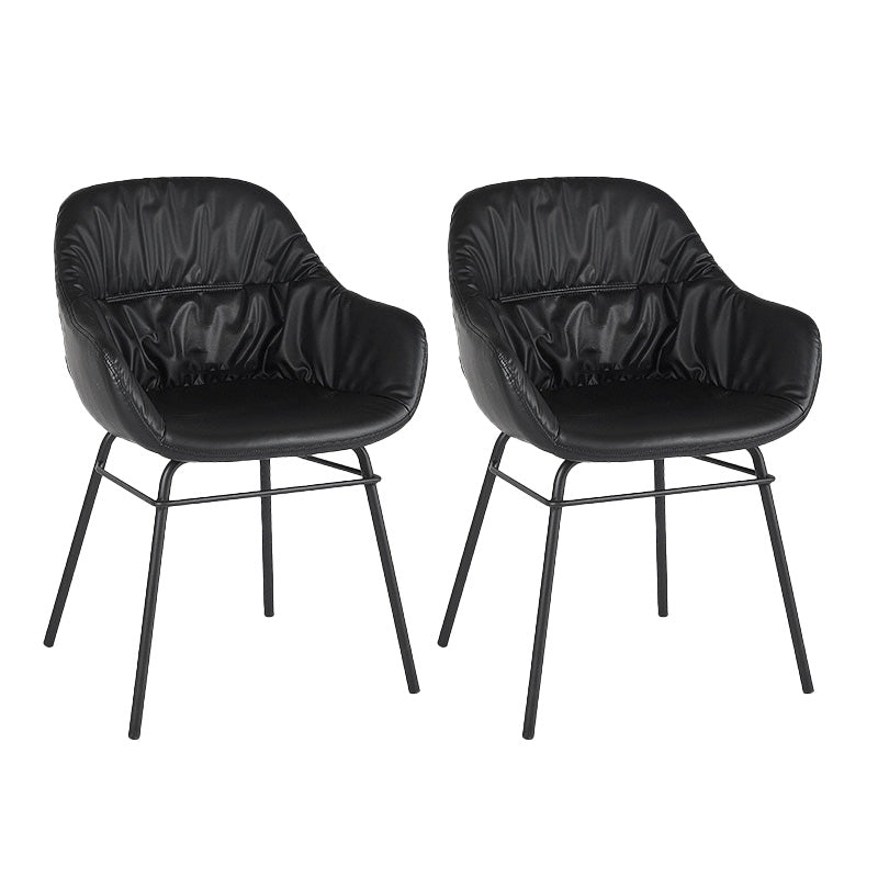 フェイクレザーダイニングチェアインダストリアルスタイルウィングバックアームチェア