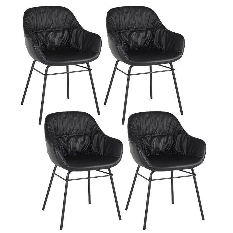 フェイクレザーダイニングチェアインダストリアルスタイルウィングバックアームチェア