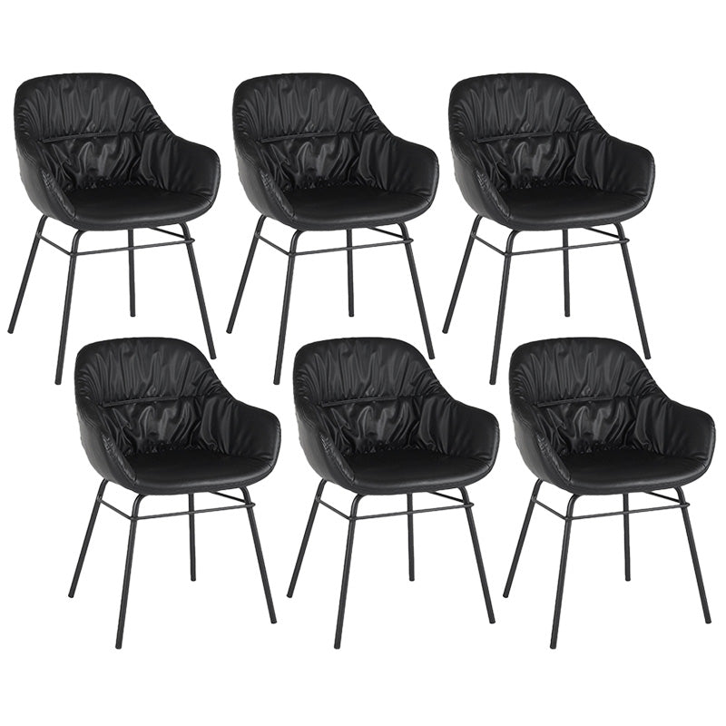 フェイクレザーダイニングチェアインダストリアルスタイルウィングバックアームチェア