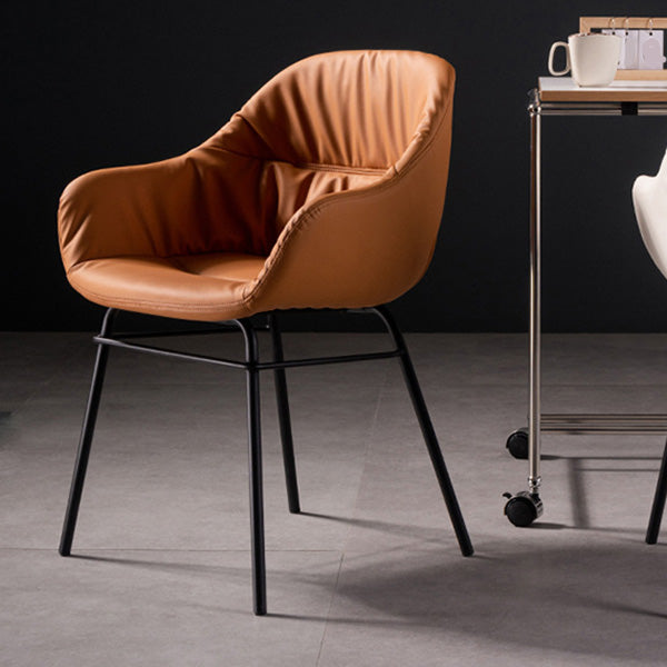 フェイクレザーダイニングチェアインダストリアルスタイルウィングバックアームチェア