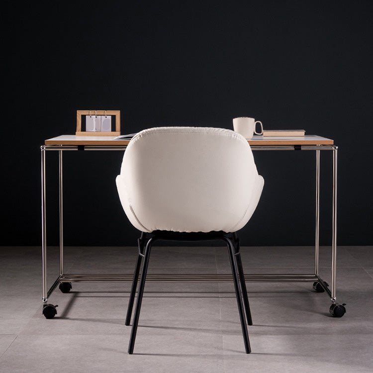 フェイクレザーダイニングチェアインダストリアルスタイルウィングバックアームチェア