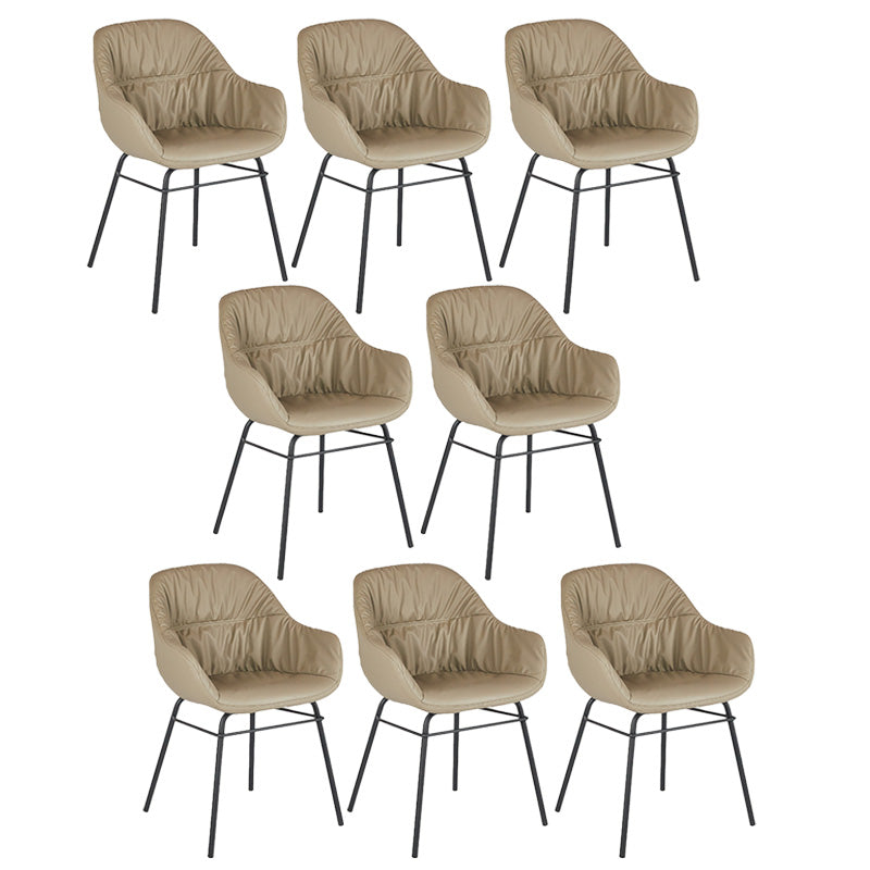 フェイクレザーダイニングチェアインダストリアルスタイルウィングバックアームチェア