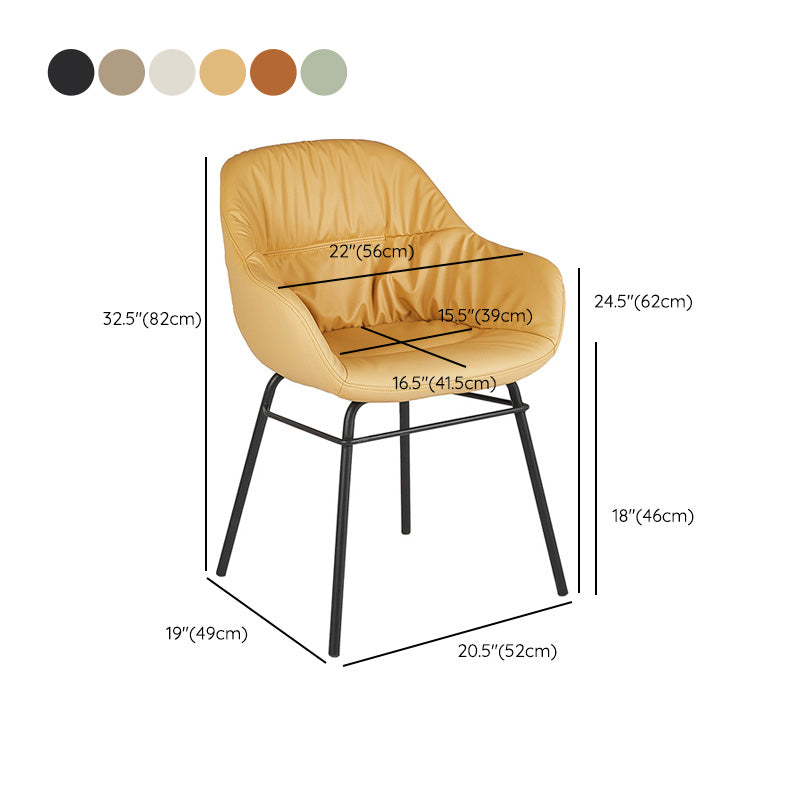 フェイクレザーダイニングチェアインダストリアルスタイルウィングバックアームチェア