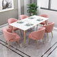 Metal Glam Style Side Chair Wingback Arm Chair with Gold Legs Clearhalo 'Dining Chairs' 'Dining Tables & Seating' 'dining_chair' 'furn' 'furn_dining_chair' 'Furniture' 'Kitchen & Dining Furniture' 6814446