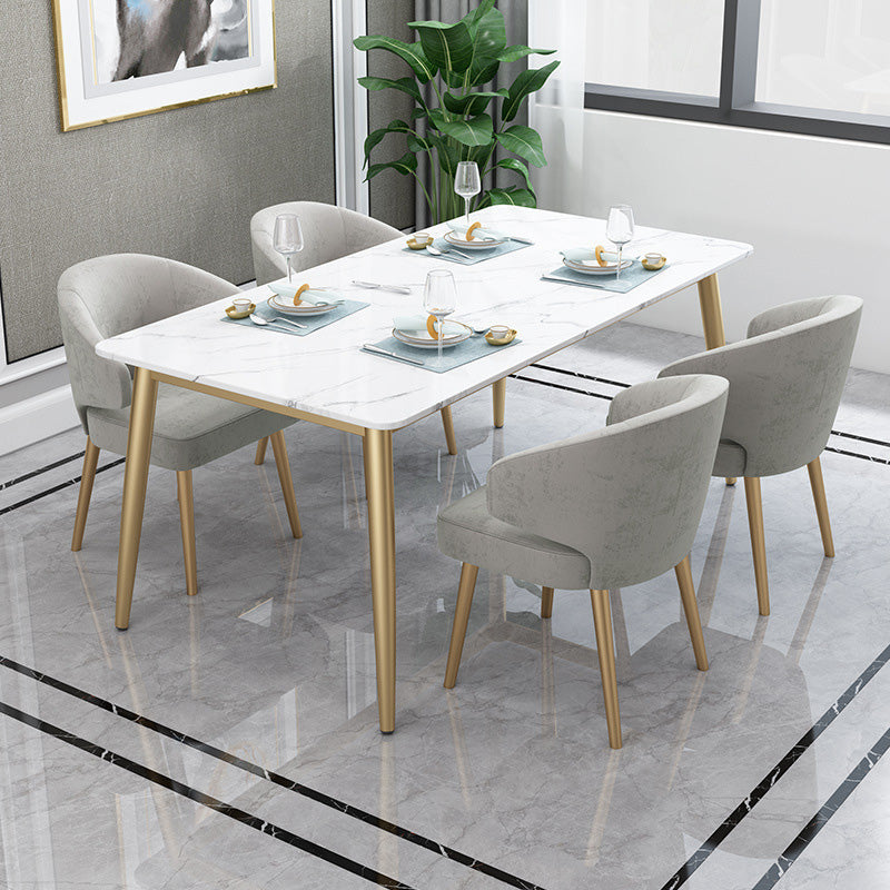 Metal Glam Style Side Chair Wingback Arm Chair with Gold Legs Clearhalo 'Dining Chairs' 'Dining Tables & Seating' 'dining_chair' 'furn' 'furn_dining_chair' 'Furniture' 'Kitchen & Dining Furniture' 6814448