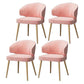 Metal Glam Style Side Chair Wingback Arm Chair with Gold Legs Pink 4 Piece Set Clearhalo 'Dining Chairs' 'Dining Tables & Seating' 'dining_chair' 'furn' 'furn_dining_chair' 'Furniture' 'Kitchen & Dining Furniture' 6814450