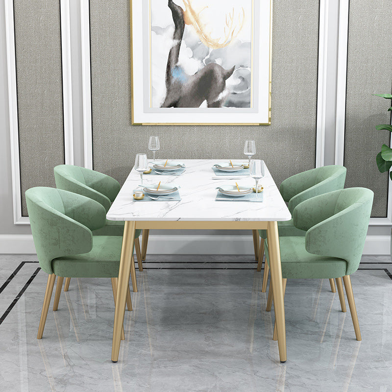 Metal Glam Style Side Chair Wingback Arm Chair with Gold Legs Clearhalo 'Dining Chairs' 'Dining Tables & Seating' 'dining_chair' 'furn' 'furn_dining_chair' 'Furniture' 'Kitchen & Dining Furniture' 6814451