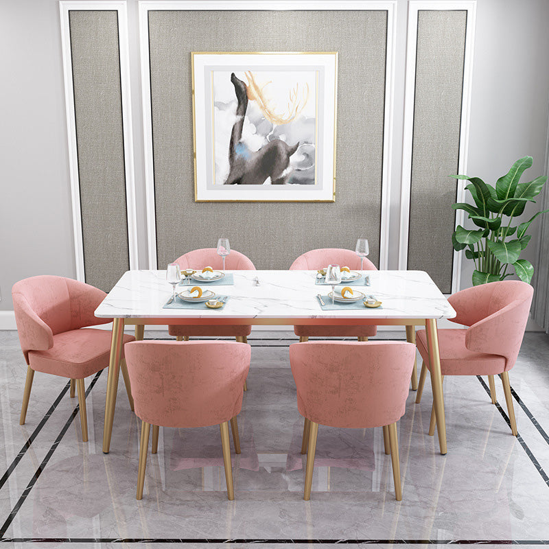 Metal Glam Style Side Chair Wingback Arm Chair with Gold Legs Clearhalo 'Dining Chairs' 'Dining Tables & Seating' 'dining_chair' 'furn' 'furn_dining_chair' 'Furniture' 'Kitchen & Dining Furniture' 6814452