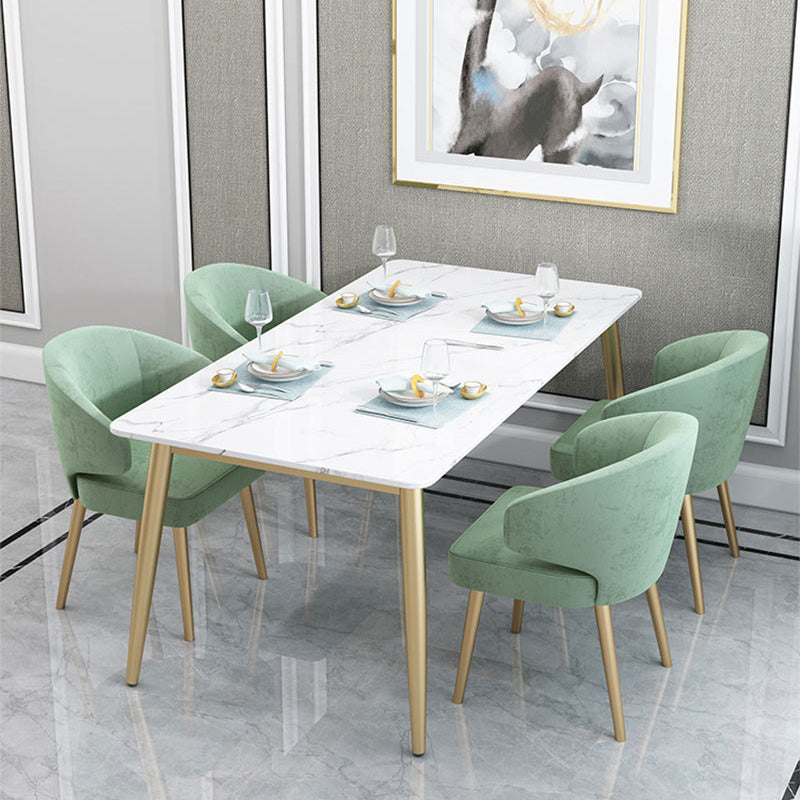 Metal Glam Style Side Chair Wingback Arm Chair with Gold Legs Clearhalo 'Dining Chairs' 'Dining Tables & Seating' 'dining_chair' 'furn' 'furn_dining_chair' 'Furniture' 'Kitchen & Dining Furniture' 6814456