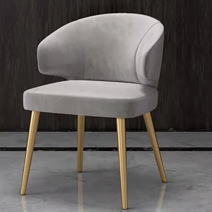 Metal Glam Style Side Chair Wingback Arm Chair with Gold Legs Grey 1 Piece Clearhalo 'Dining Chairs' 'Dining Tables & Seating' 'dining_chair' 'furn' 'furn_dining_chair' 'Furniture' 'Kitchen & Dining Furniture' 6814457