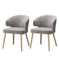 Metal Glam Style Side Chair Wingback Arm Chair with Gold Legs Grey 2 Piece Set Clearhalo 'Dining Chairs' 'Dining Tables & Seating' 'dining_chair' 'furn' 'furn_dining_chair' 'Furniture' 'Kitchen & Dining Furniture' 6814459