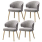 Metal Glam Style Side Chair Wingback Arm Chair with Gold Legs Grey 4 Piece Set Clearhalo 'Dining Chairs' 'Dining Tables & Seating' 'dining_chair' 'furn' 'furn_dining_chair' 'Furniture' 'Kitchen & Dining Furniture' 6814460