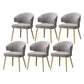 Metal Glam Style Side Chair Wingback Arm Chair with Gold Legs Grey 6 Piece Set Clearhalo 'Dining Chairs' 'Dining Tables & Seating' 'dining_chair' 'furn' 'furn_dining_chair' 'Furniture' 'Kitchen & Dining Furniture' 6814461