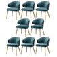 Metal Glam Style Side Chair Wingback Arm Chair with Gold Legs Blackish Green 8 Piece Set Clearhalo 'Dining Chairs' 'Dining Tables & Seating' 'dining_chair' 'furn' 'furn_dining_chair' 'Furniture' 'Kitchen & Dining Furniture' 6814467
