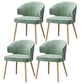 Metal Glam Style Side Chair Wingback Arm Chair with Gold Legs Light Green 4 Piece Set Clearhalo 'Dining Chairs' 'Dining Tables & Seating' 'dining_chair' 'furn' 'furn_dining_chair' 'Furniture' 'Kitchen & Dining Furniture' 6814470