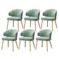 Metal Glam Style Side Chair Wingback Arm Chair with Gold Legs Light Green 6 Piece Set Clearhalo 'Dining Chairs' 'Dining Tables & Seating' 'dining_chair' 'furn' 'furn_dining_chair' 'Furniture' 'Kitchen & Dining Furniture' 6814471