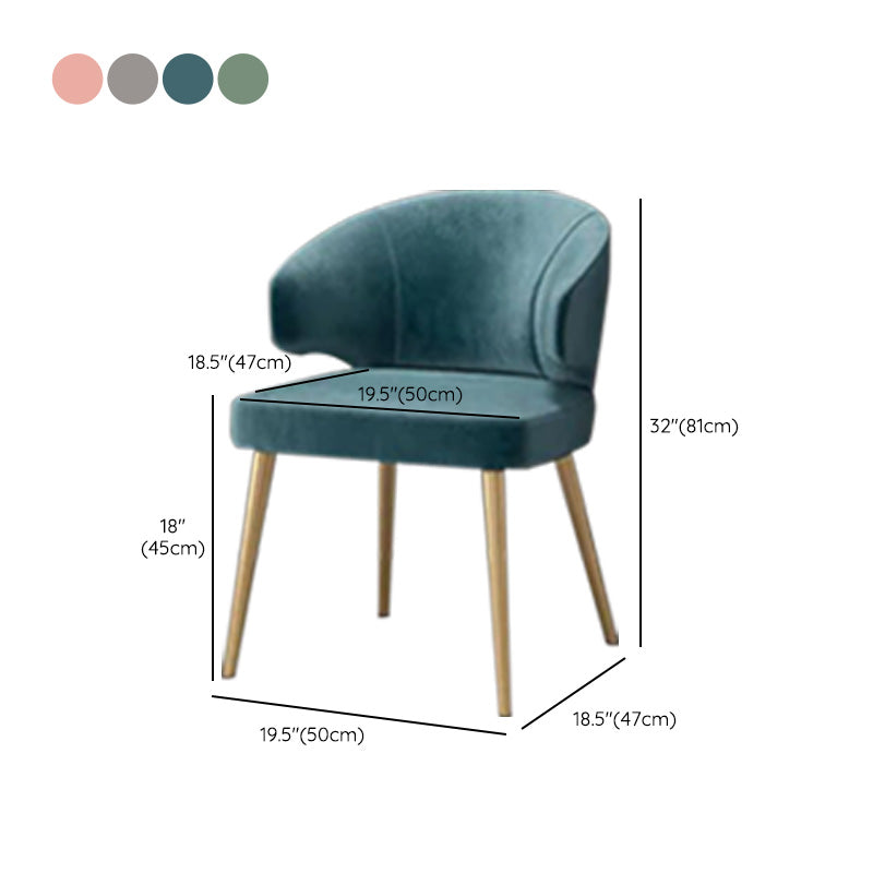 Metal Glam Style Side Chair Wingback Arm Chair with Gold Legs Clearhalo 'Dining Chairs' 'Dining Tables & Seating' 'dining_chair' 'furn' 'furn_dining_chair' 'Furniture' 'Kitchen & Dining Furniture' 6814473