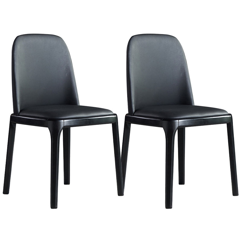 Modern Style Home Dining Side Chair Wood Parsons Armless Chair Black 2 Piece Set Clearhalo 'Dining Chairs' 'Dining Tables & Seating' 'dining_chair' 'furn' 'furn_dining_chair' 'Furniture' 'Kitchen & Dining Furniture' 6814475