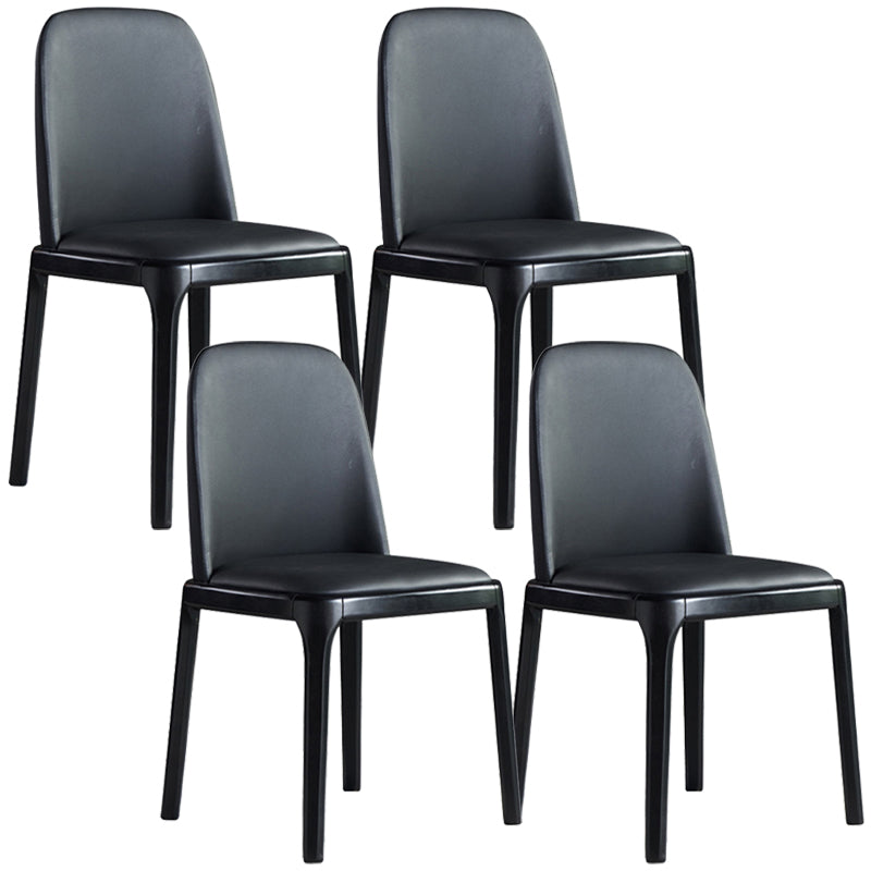 Modern Style Home Dining Side Chair Wood Parsons Armless Chair Black 4 Piece Set Clearhalo 'Dining Chairs' 'Dining Tables & Seating' 'dining_chair' 'furn' 'furn_dining_chair' 'Furniture' 'Kitchen & Dining Furniture' 6814477