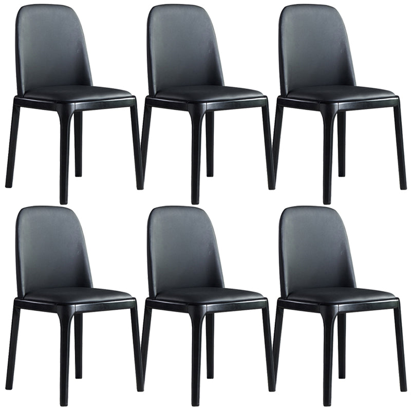 Modern Style Home Dining Side Chair Wood Parsons Armless Chair Black 6 Piece Set Clearhalo 'Dining Chairs' 'Dining Tables & Seating' 'dining_chair' 'furn' 'furn_dining_chair' 'Furniture' 'Kitchen & Dining Furniture' 6814478