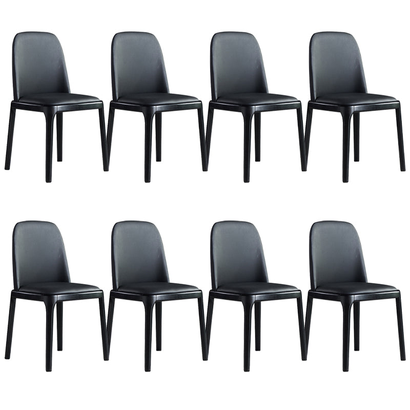 Modern Style Home Dining Side Chair Wood Parsons Armless Chair Black 8 Piece Set Clearhalo 'Dining Chairs' 'Dining Tables & Seating' 'dining_chair' 'furn' 'furn_dining_chair' 'Furniture' 'Kitchen & Dining Furniture' 6814481
