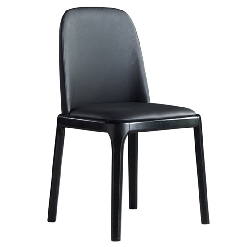 Modern Style Home Dining Side Chair Wood Parsons Armless Chair Black 1 Piece Clearhalo 'Dining Chairs' 'Dining Tables & Seating' 'dining_chair' 'furn' 'furn_dining_chair' 'Furniture' 'Kitchen & Dining Furniture' 6814483