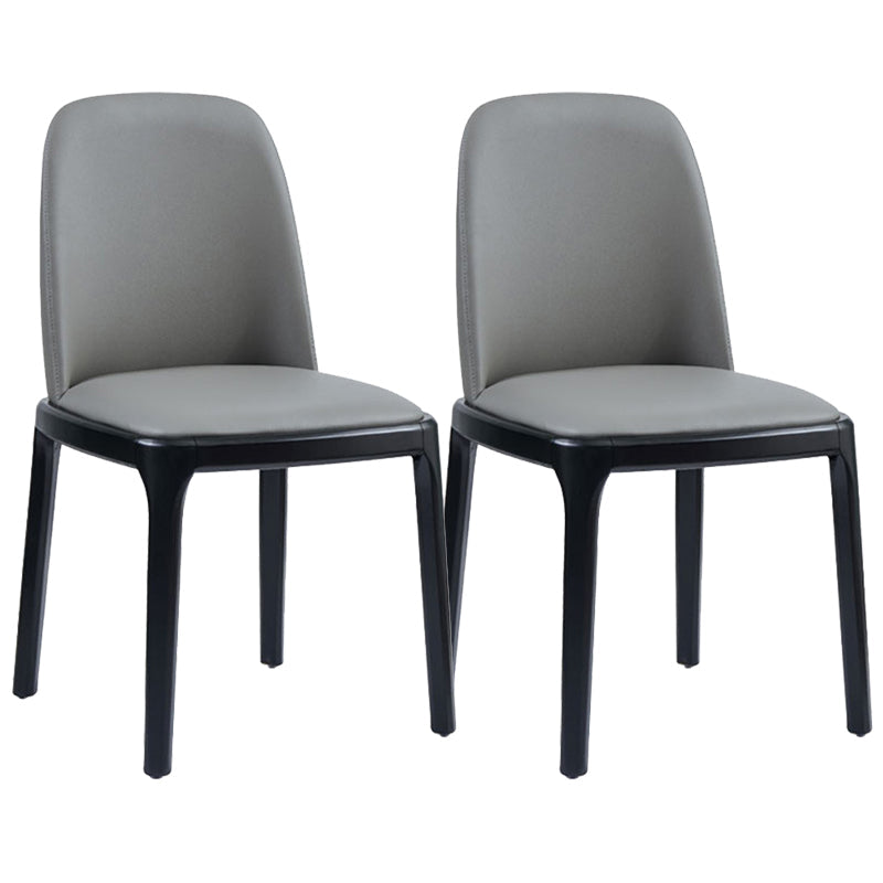 Modern Style Home Dining Side Chair Wood Parsons Armless Chair Grey 2 Piece Set Clearhalo 'Dining Chairs' 'Dining Tables & Seating' 'dining_chair' 'furn' 'furn_dining_chair' 'Furniture' 'Kitchen & Dining Furniture' 6814485
