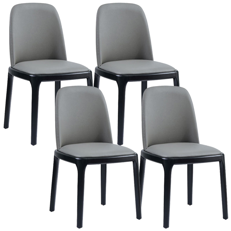 Modern Style Home Dining Side Chair Wood Parsons Armless Chair Grey 4 Piece Set Clearhalo 'Dining Chairs' 'Dining Tables & Seating' 'dining_chair' 'furn' 'furn_dining_chair' 'Furniture' 'Kitchen & Dining Furniture' 6814487