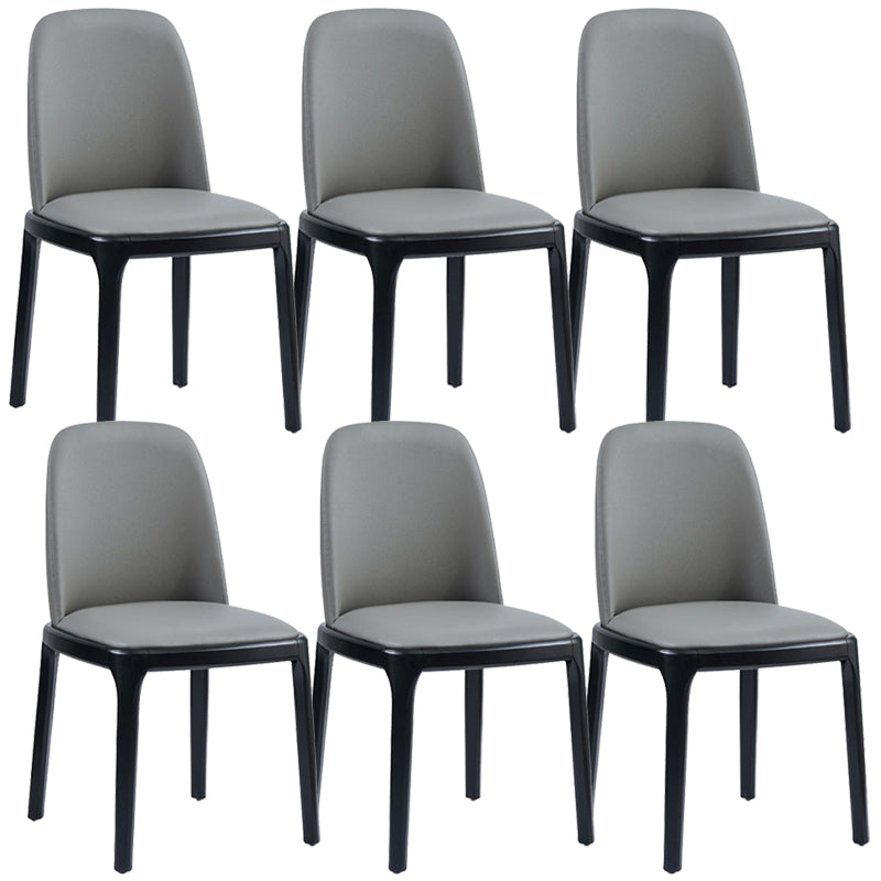 Modern Style Home Dining Side Chair Wood Parsons Armless Chair Grey 6 Piece Set Clearhalo 'Dining Chairs' 'Dining Tables & Seating' 'dining_chair' 'furn' 'furn_dining_chair' 'Furniture' 'Kitchen & Dining Furniture' 6814489