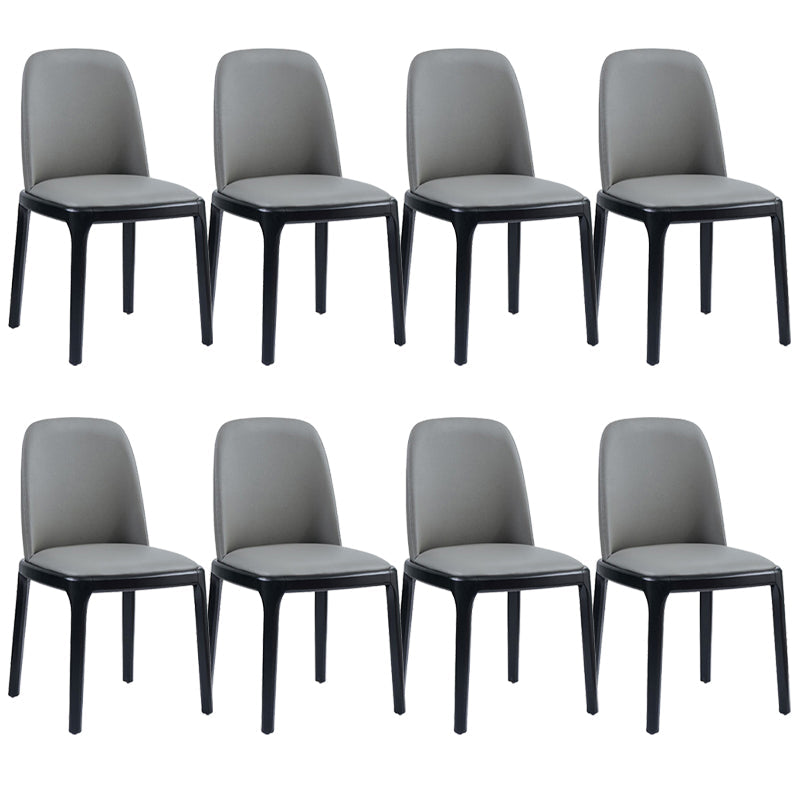 Modern Style Home Dining Side Chair Wood Parsons Armless Chair Grey 8 Piece Set Clearhalo 'Dining Chairs' 'Dining Tables & Seating' 'dining_chair' 'furn' 'furn_dining_chair' 'Furniture' 'Kitchen & Dining Furniture' 6814490