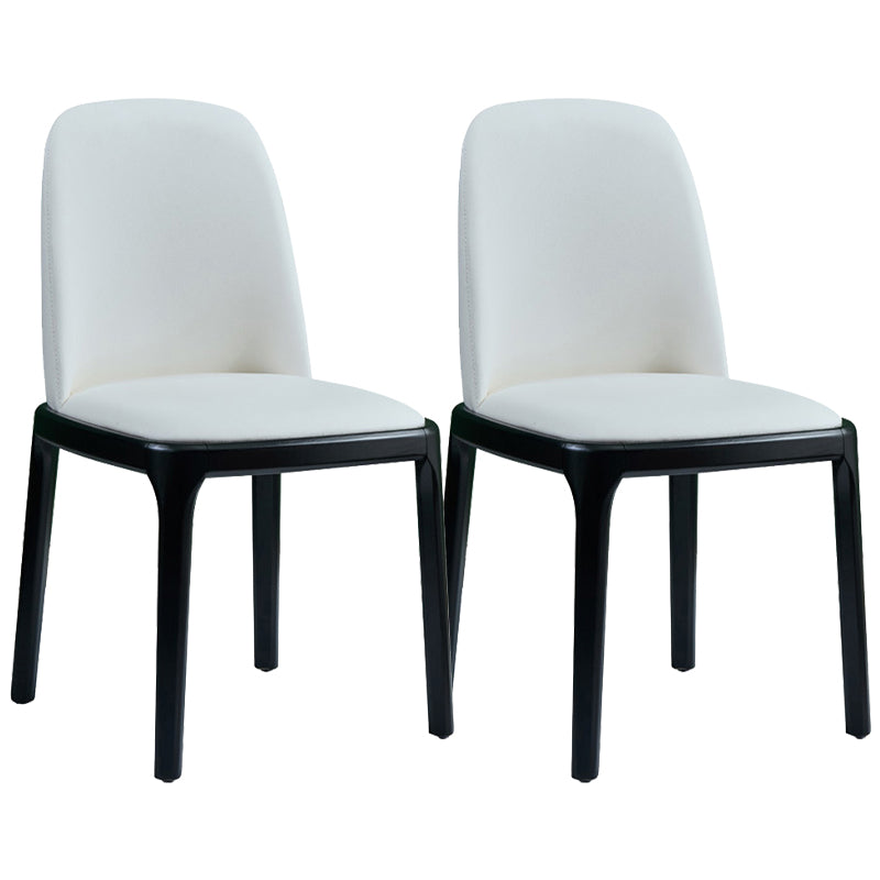 Modern Style Home Dining Side Chair Wood Parsons Armless Chair White 2 Piece Set Clearhalo 'Dining Chairs' 'Dining Tables & Seating' 'dining_chair' 'furn' 'furn_dining_chair' 'Furniture' 'Kitchen & Dining Furniture' 6814493