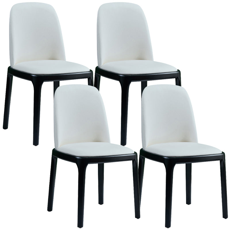 Modern Style Home Dining Side Chair Wood Parsons Armless Chair White 4 Piece Set Clearhalo 'Dining Chairs' 'Dining Tables & Seating' 'dining_chair' 'furn' 'furn_dining_chair' 'Furniture' 'Kitchen & Dining Furniture' 6814494