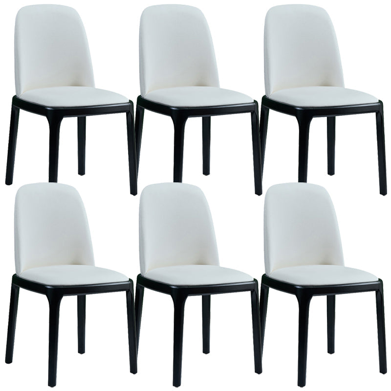 Modern Style Home Dining Side Chair Wood Parsons Armless Chair White 6 Piece Set Clearhalo 'Dining Chairs' 'Dining Tables & Seating' 'dining_chair' 'furn' 'furn_dining_chair' 'Furniture' 'Kitchen & Dining Furniture' 6814495