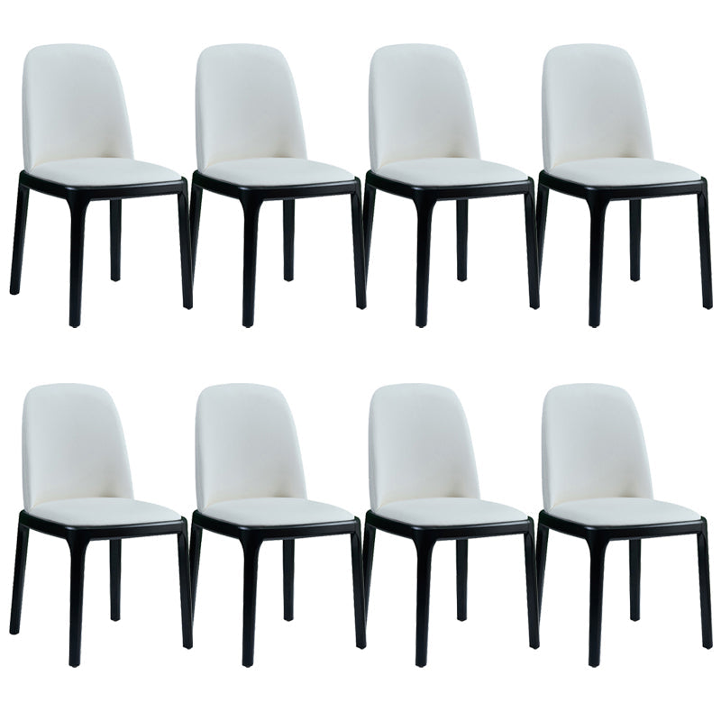 Modern Style Home Dining Side Chair Wood Parsons Armless Chair White 8 Piece Set Clearhalo 'Dining Chairs' 'Dining Tables & Seating' 'dining_chair' 'furn' 'furn_dining_chair' 'Furniture' 'Kitchen & Dining Furniture' 6814496