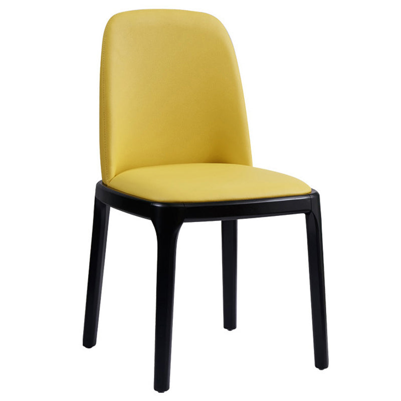 Modern Style Home Dining Side Chair Wood Parsons Armless Chair Yellow 1 Piece Clearhalo 'Dining Chairs' 'Dining Tables & Seating' 'dining_chair' 'furn' 'furn_dining_chair' 'Furniture' 'Kitchen & Dining Furniture' 6814497