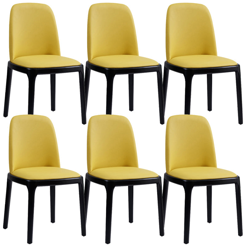 Modern Style Home Dining Side Chair Wood Parsons Armless Chair Yellow 6 Piece Set Clearhalo 'Dining Chairs' 'Dining Tables & Seating' 'dining_chair' 'furn' 'furn_dining_chair' 'Furniture' 'Kitchen & Dining Furniture' 6814500