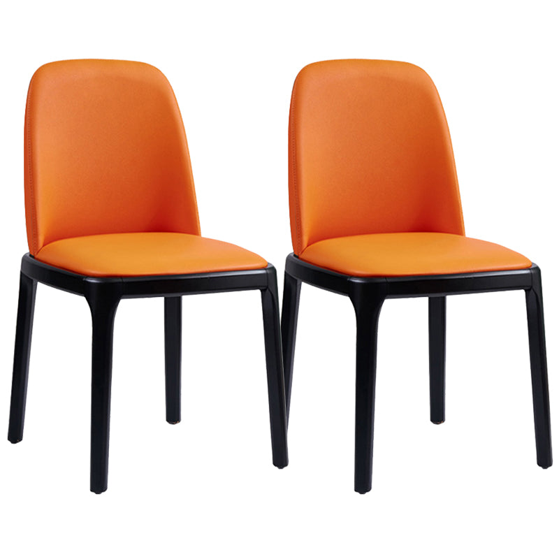 Modern Style Home Dining Side Chair Wood Parsons Armless Chair Orange 2 Piece Set Clearhalo 'Dining Chairs' 'Dining Tables & Seating' 'dining_chair' 'furn' 'furn_dining_chair' 'Furniture' 'Kitchen & Dining Furniture' 6814503