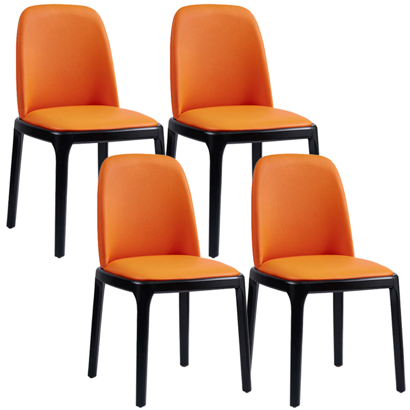 Modern Style Home Dining Side Chair Wood Parsons Armless Chair Orange 4 Piece Set Clearhalo 'Dining Chairs' 'Dining Tables & Seating' 'dining_chair' 'furn' 'furn_dining_chair' 'Furniture' 'Kitchen & Dining Furniture' 6814504