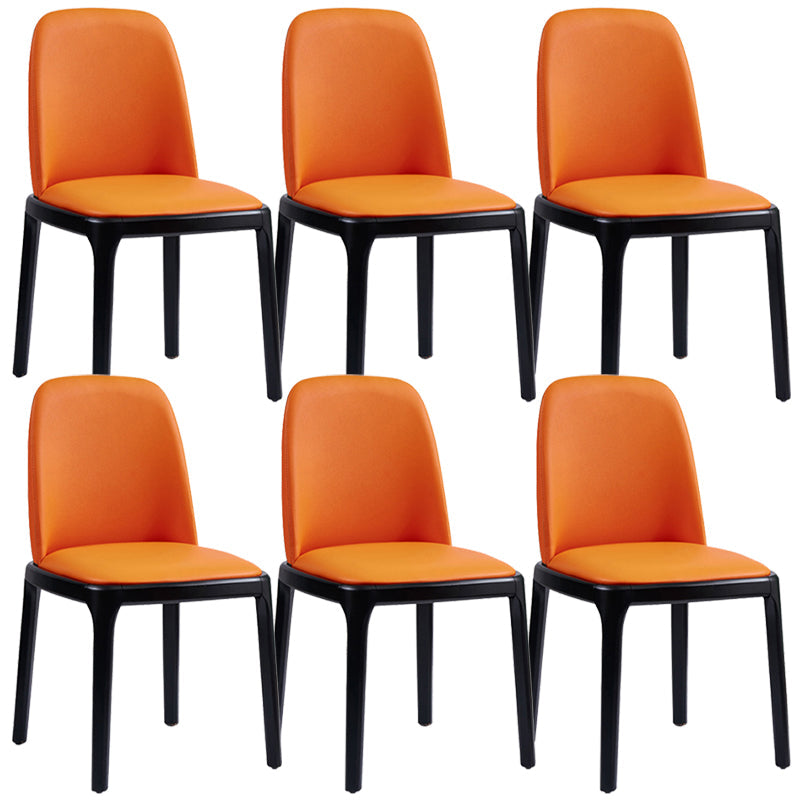 Modern Style Home Dining Side Chair Wood Parsons Armless Chair Orange 6 Piece Set Clearhalo 'Dining Chairs' 'Dining Tables & Seating' 'dining_chair' 'furn' 'furn_dining_chair' 'Furniture' 'Kitchen & Dining Furniture' 6814505