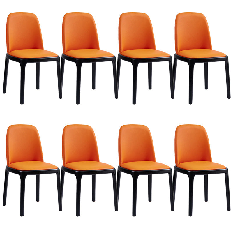 Modern Style Home Dining Side Chair Wood Parsons Armless Chair Orange 8 Piece Set Clearhalo 'Dining Chairs' 'Dining Tables & Seating' 'dining_chair' 'furn' 'furn_dining_chair' 'Furniture' 'Kitchen & Dining Furniture' 6814506