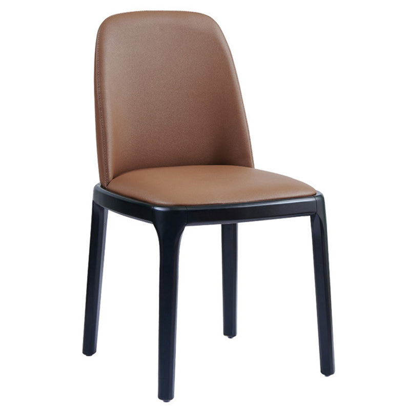 Modern Style Home Dining Side Chair Wood Parsons Armless Chair Brown 1 Piece Clearhalo 'Dining Chairs' 'Dining Tables & Seating' 'dining_chair' 'furn' 'furn_dining_chair' 'Furniture' 'Kitchen & Dining Furniture' 6814507