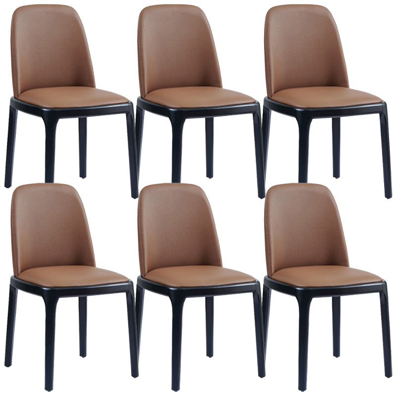 Modern Style Home Dining Side Chair Wood Parsons Armless Chair Brown 6 Piece Set Clearhalo 'Dining Chairs' 'Dining Tables & Seating' 'dining_chair' 'furn' 'furn_dining_chair' 'Furniture' 'Kitchen & Dining Furniture' 6814510