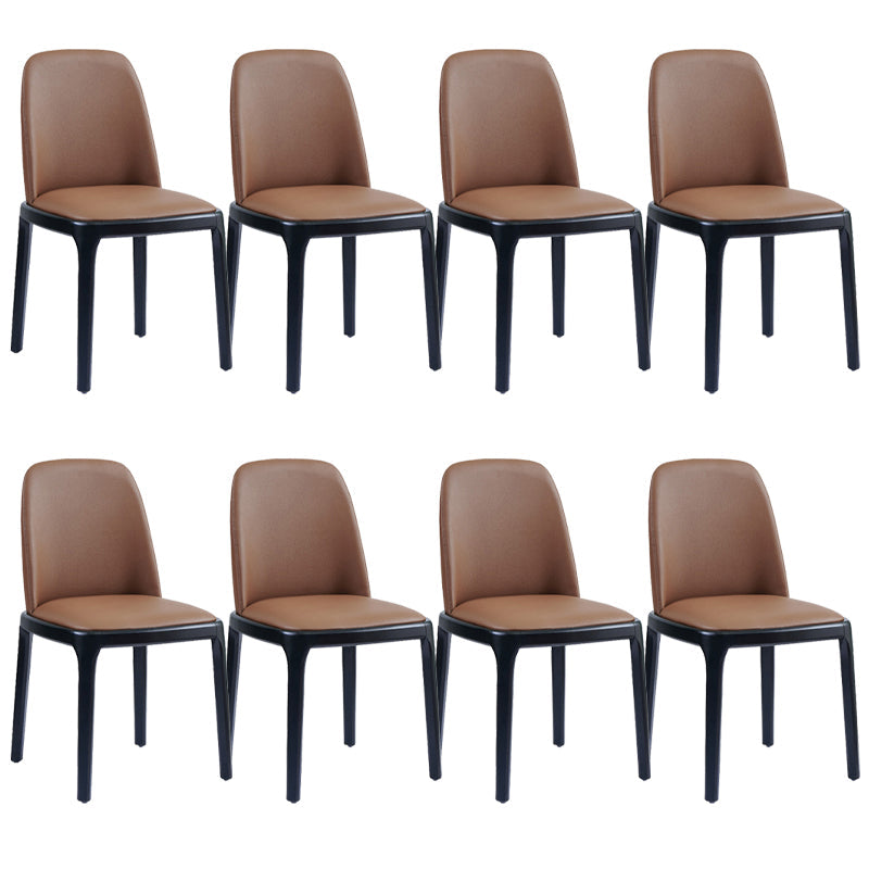 Modern Style Home Dining Side Chair Wood Parsons Armless Chair Brown 8 Piece Set Clearhalo 'Dining Chairs' 'Dining Tables & Seating' 'dining_chair' 'furn' 'furn_dining_chair' 'Furniture' 'Kitchen & Dining Furniture' 6814511