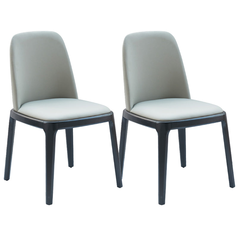 Modern Style Home Dining Side Chair Wood Parsons Armless Chair Smoke Gray 2 Piece Set Clearhalo 'Dining Chairs' 'Dining Tables & Seating' 'dining_chair' 'furn' 'furn_dining_chair' 'Furniture' 'Kitchen & Dining Furniture' 6814513