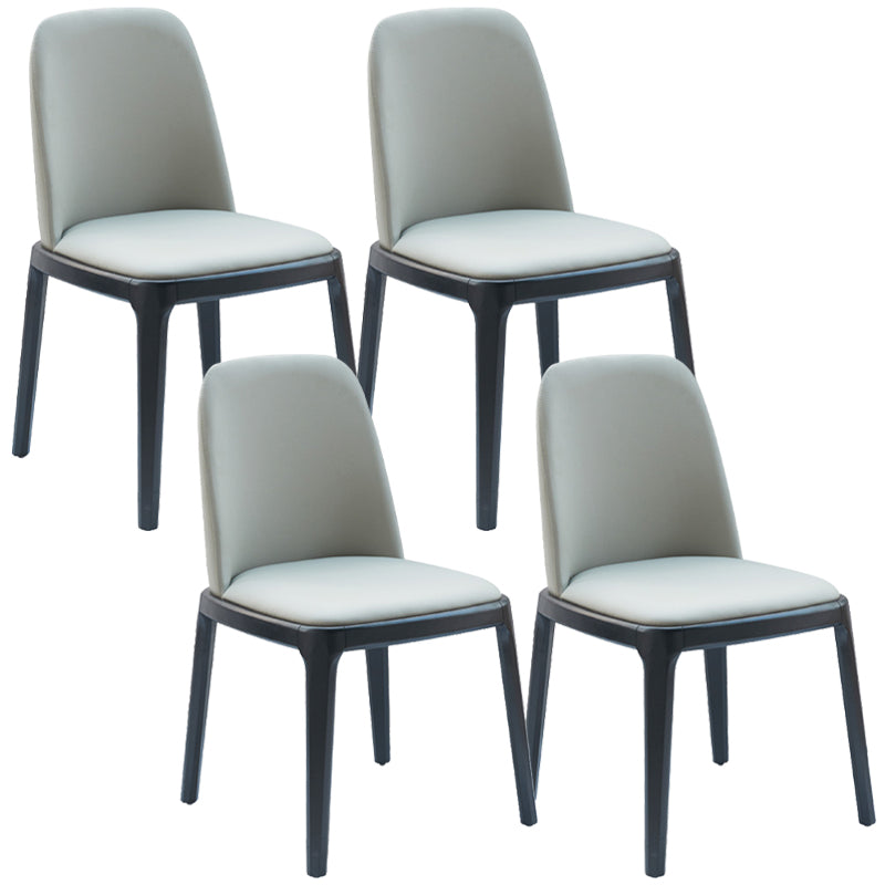 Modern Style Home Dining Side Chair Wood Parsons Armless Chair Smoke Gray 4 Piece Set Clearhalo 'Dining Chairs' 'Dining Tables & Seating' 'dining_chair' 'furn' 'furn_dining_chair' 'Furniture' 'Kitchen & Dining Furniture' 6814514