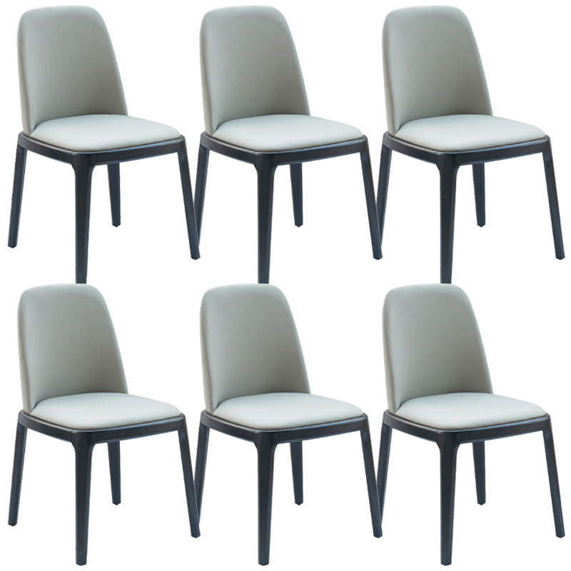 Modern Style Home Dining Side Chair Wood Parsons Armless Chair Smoke Gray 6 Piece Set Clearhalo 'Dining Chairs' 'Dining Tables & Seating' 'dining_chair' 'furn' 'furn_dining_chair' 'Furniture' 'Kitchen & Dining Furniture' 6814515